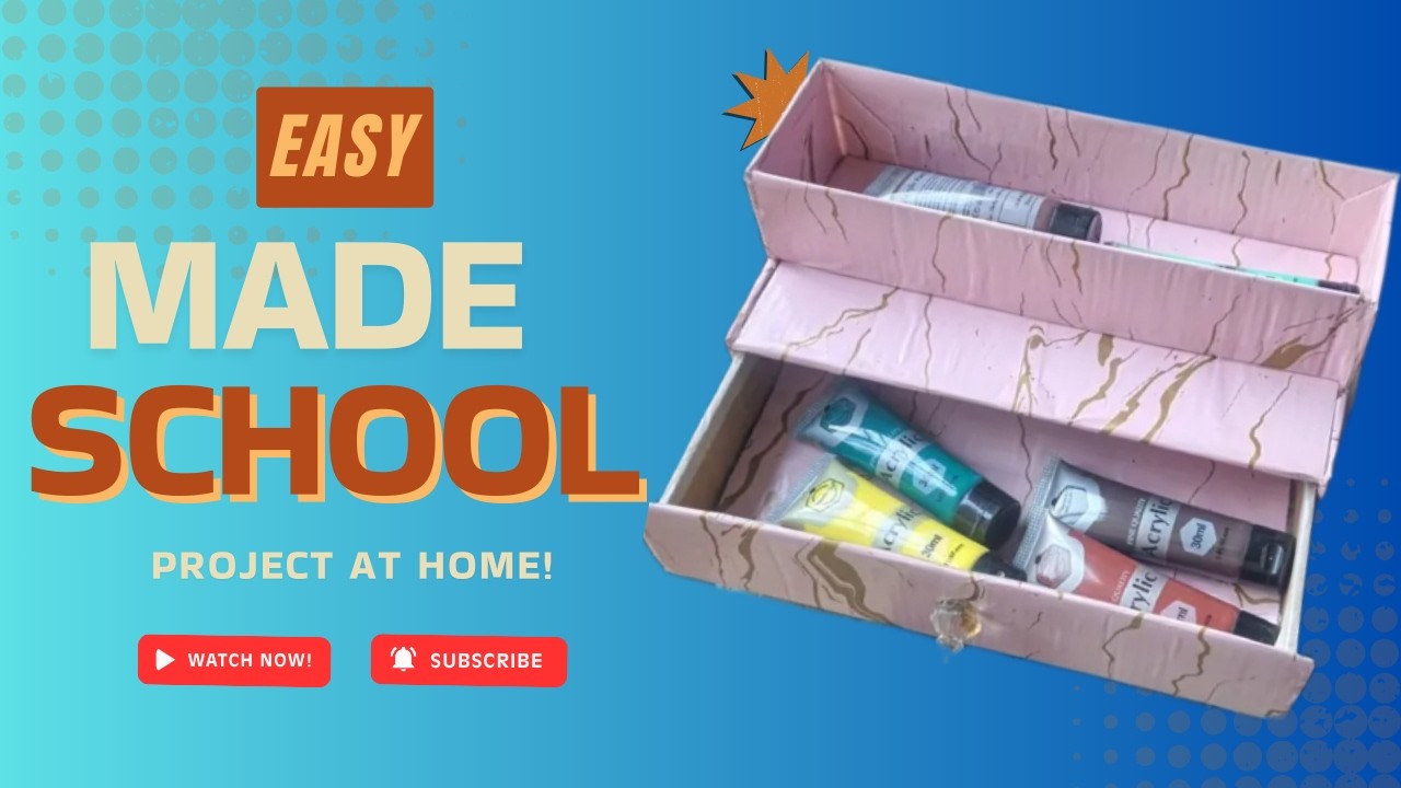 Make a stationary box for school project #stationerybox