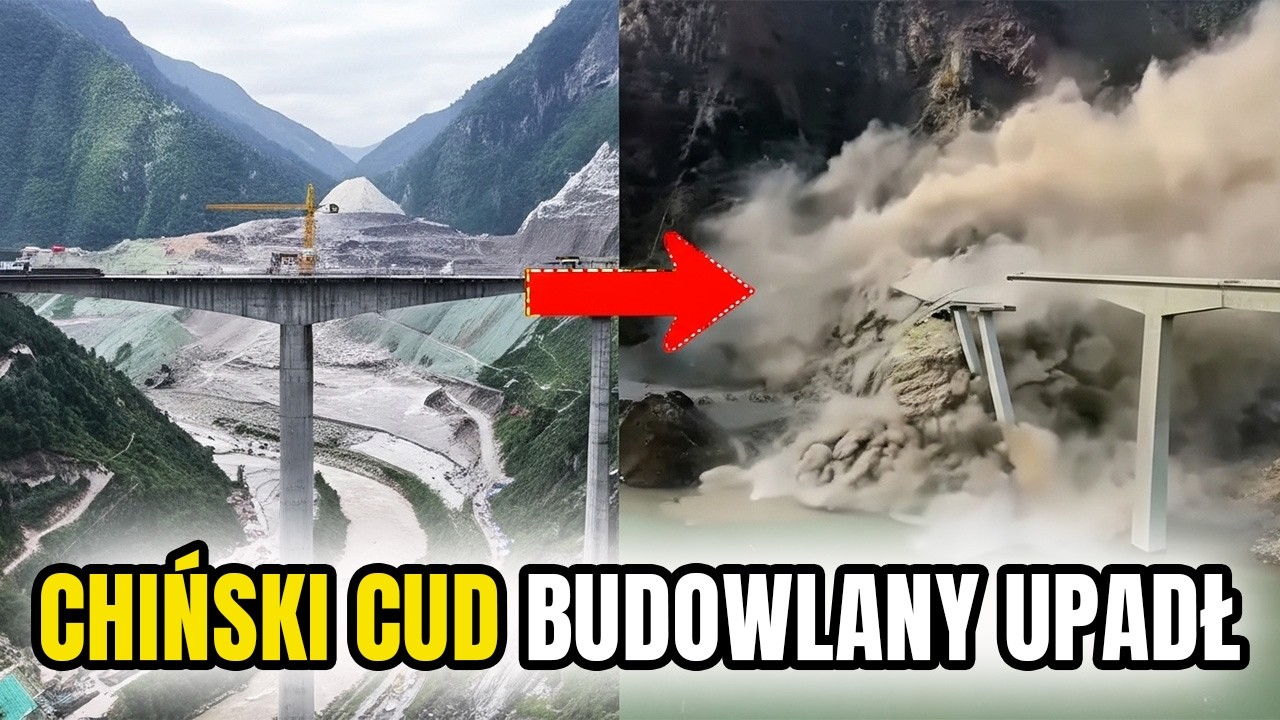 Najnowsze 2025! Chiński Most Hongqi (172 m) Runął Tuż po Otwarci &mdash; Szokujące Nagrania