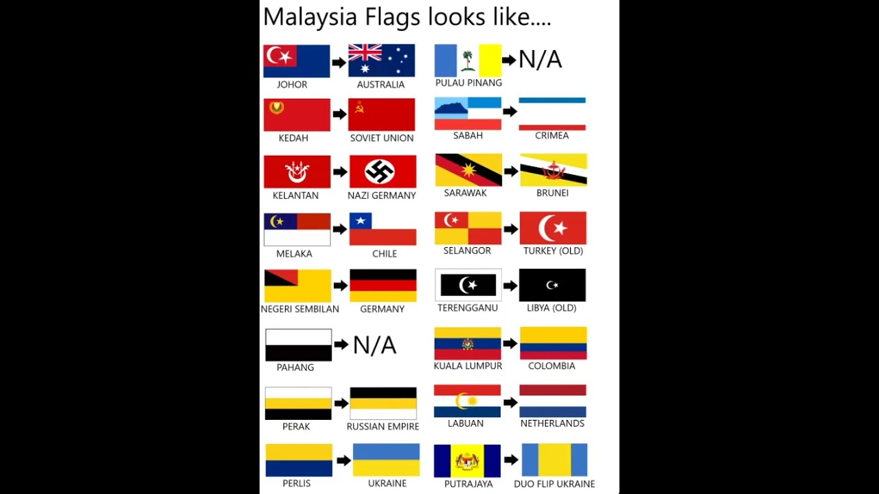 Malaysia state flags looks like...... another country flags #malaysia #memes #flags #shorts