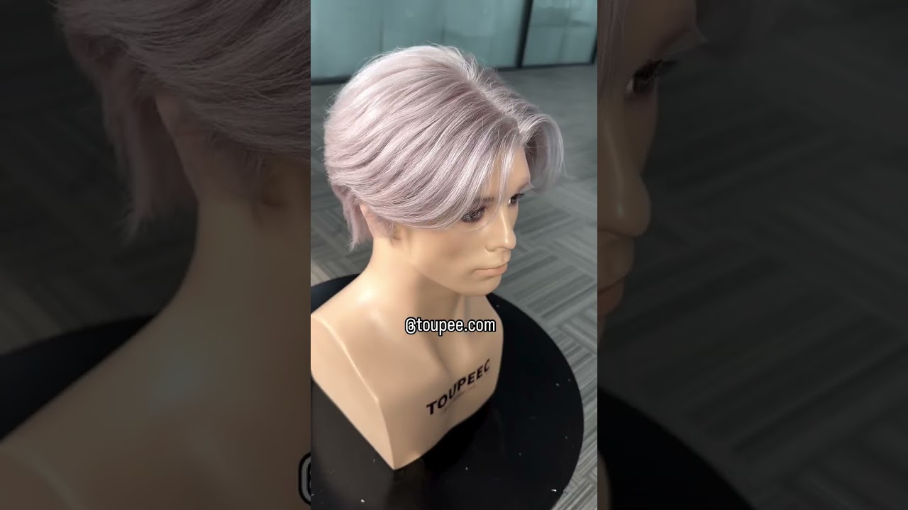 new grey color full lace wig for men 💖