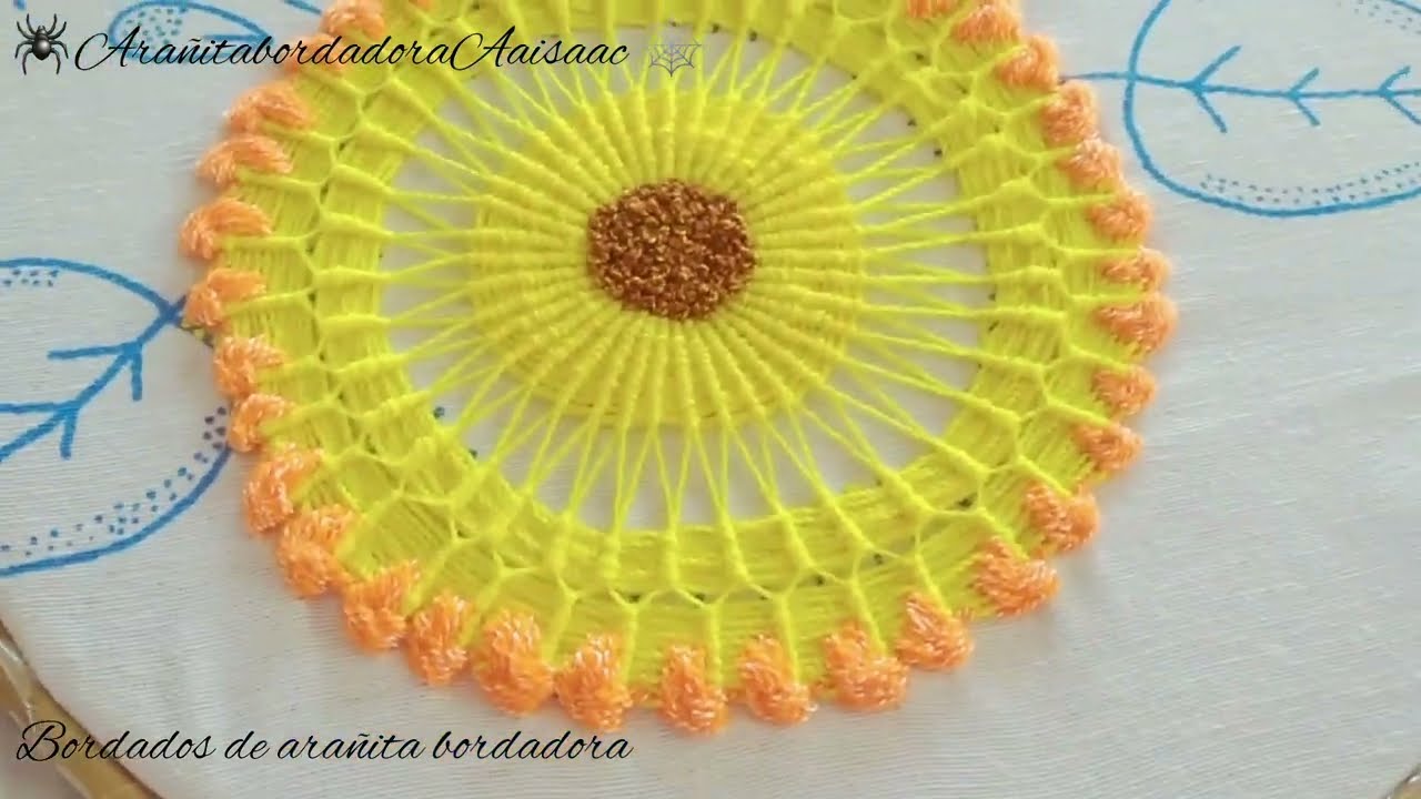 HERMOSA FLOR BORDADA A MANO PASO A PASO/ PUNTADA GALLETA O PUNTADA GUSANO, MUY FACIL/ NO TE PIERDAS
