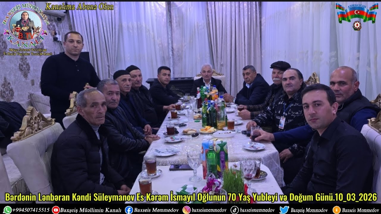 Bərdənin Lənbəran Kəndi Es Kərəm Süleymanovun 70 Yaş Yubleyi Və Ramazan Ayı İftar Süfrəsi.10_03_2026
