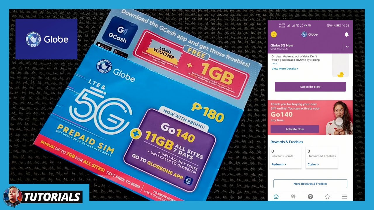 Распаковка и активация предоплаченной SIM-карты GLOBE 5G