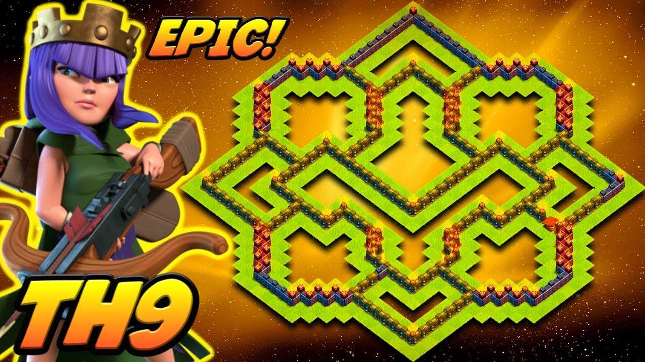 CLASH OF CLANS | TH9 TROPHY BASE 2017! | BEST TOWN HALL 9 TROPHY BASE EVER!