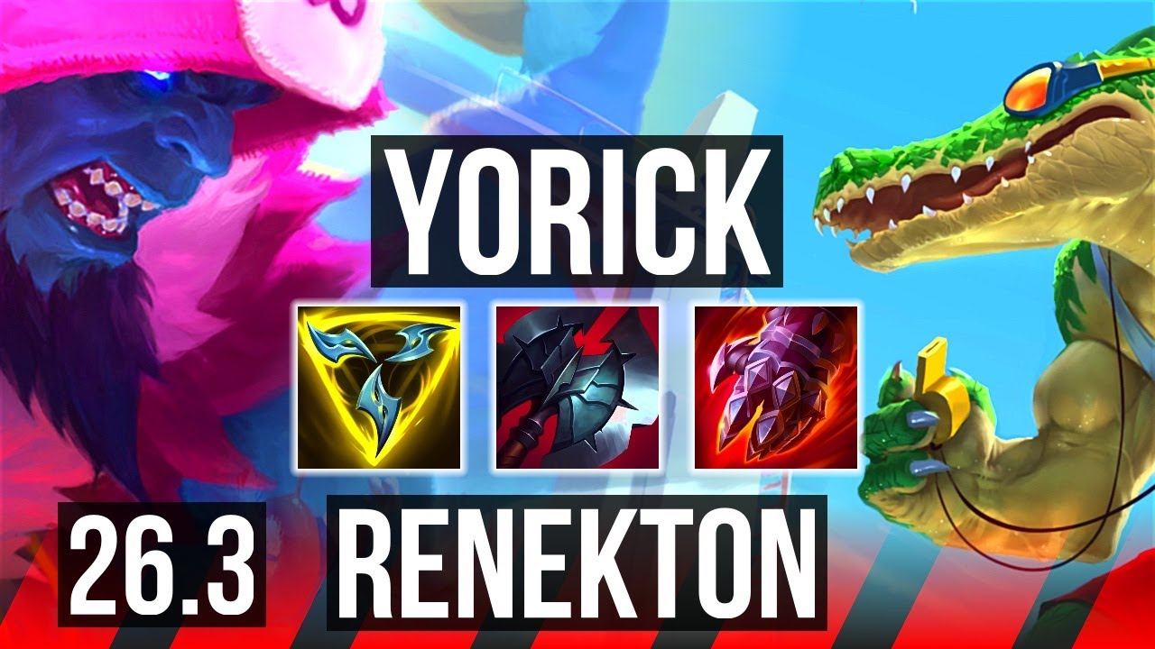 YORICK vs RENEKTON (TOP) | Perfect KDA: 5/0/7 | KR Grandmaster | 26.3