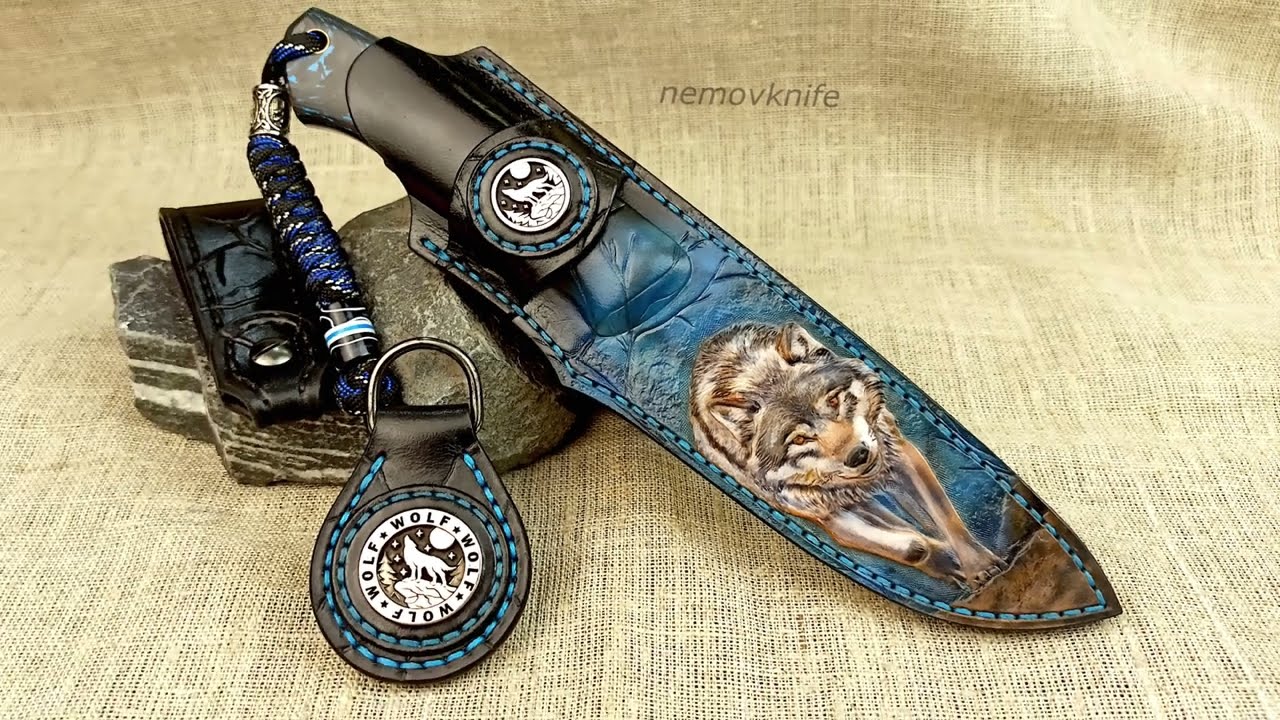 Авторский нож  Lone wolf   CPM® S90V,  Chaotic Carbon Fiber
