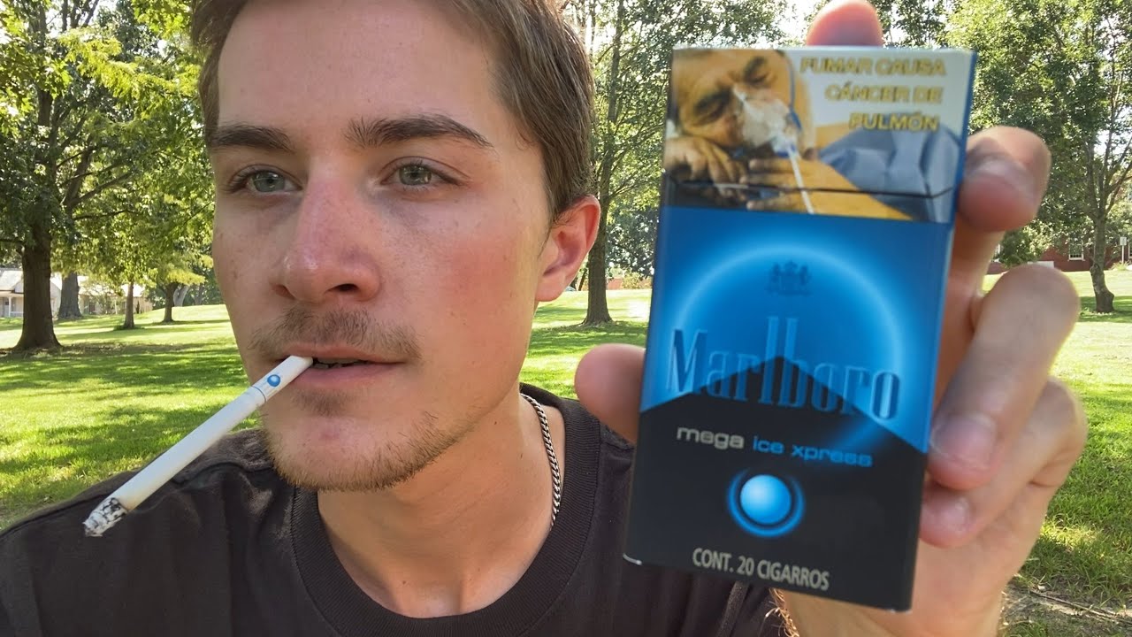 Smoking a Marlboro Mega Ice Xpress Menthol Cigarette - Review