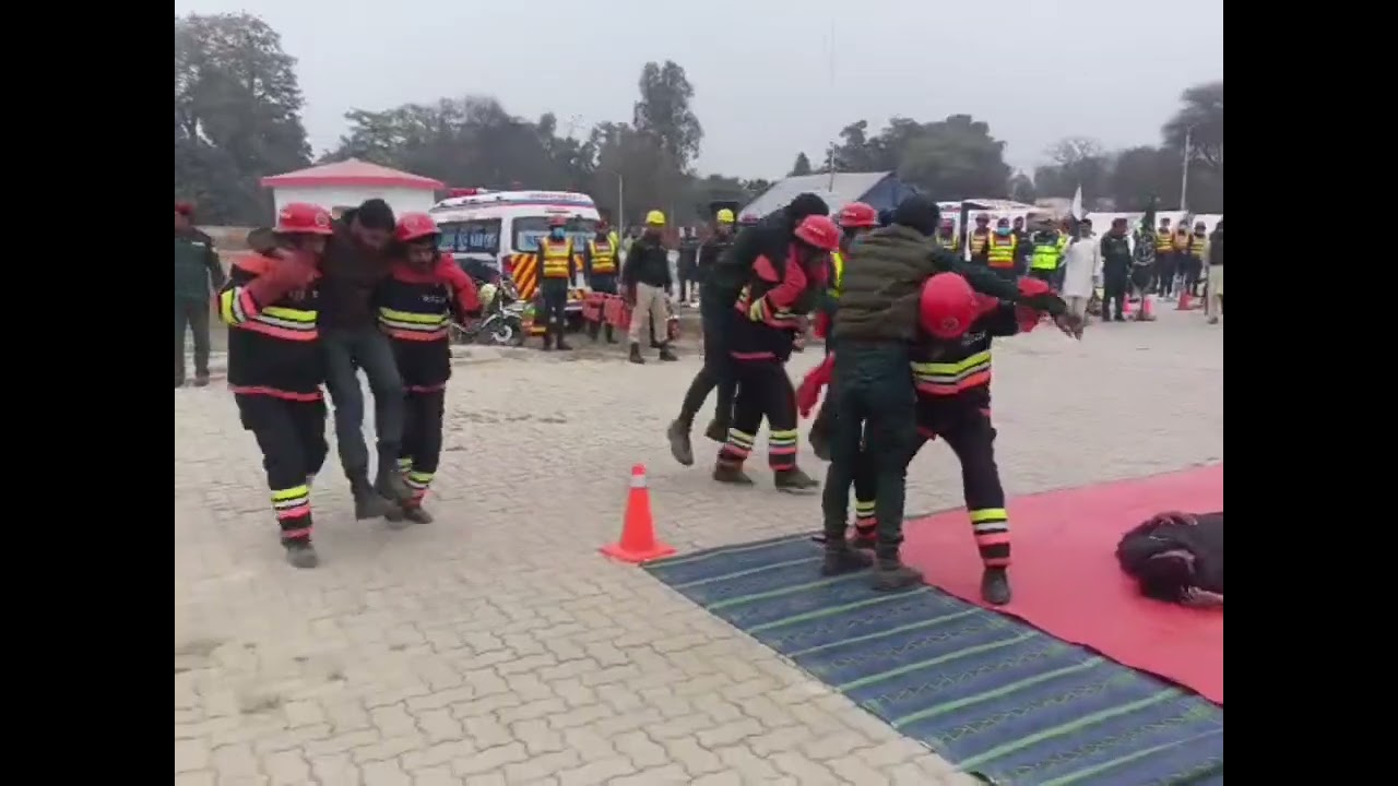 Large Scale Fire mock Exercise by Rescue 1122, PNN with other departments. Supervised by DC & DPO