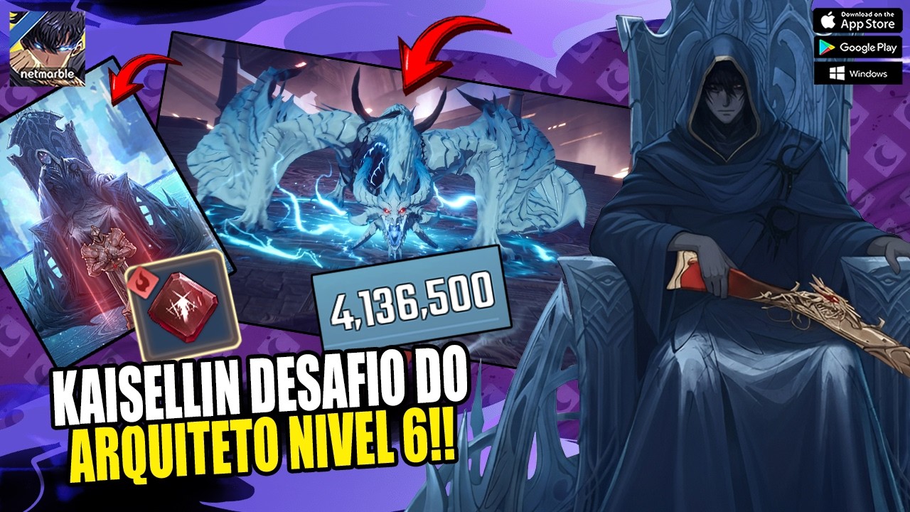 MELHOR COMBO DE TREVAS? KAISELLIN DESAFIO DO ARQUITETO NIVEL 6 4M136K - SOLO LEVELING ARISE