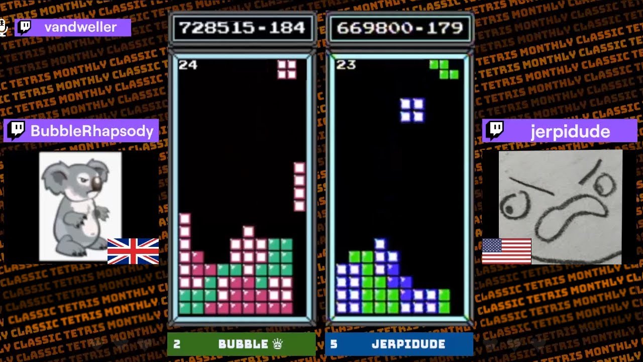 FINALS - Bubble vs. Jerpidude - Classic Tetris Monthly Challengers Circuit (Sept '20)
