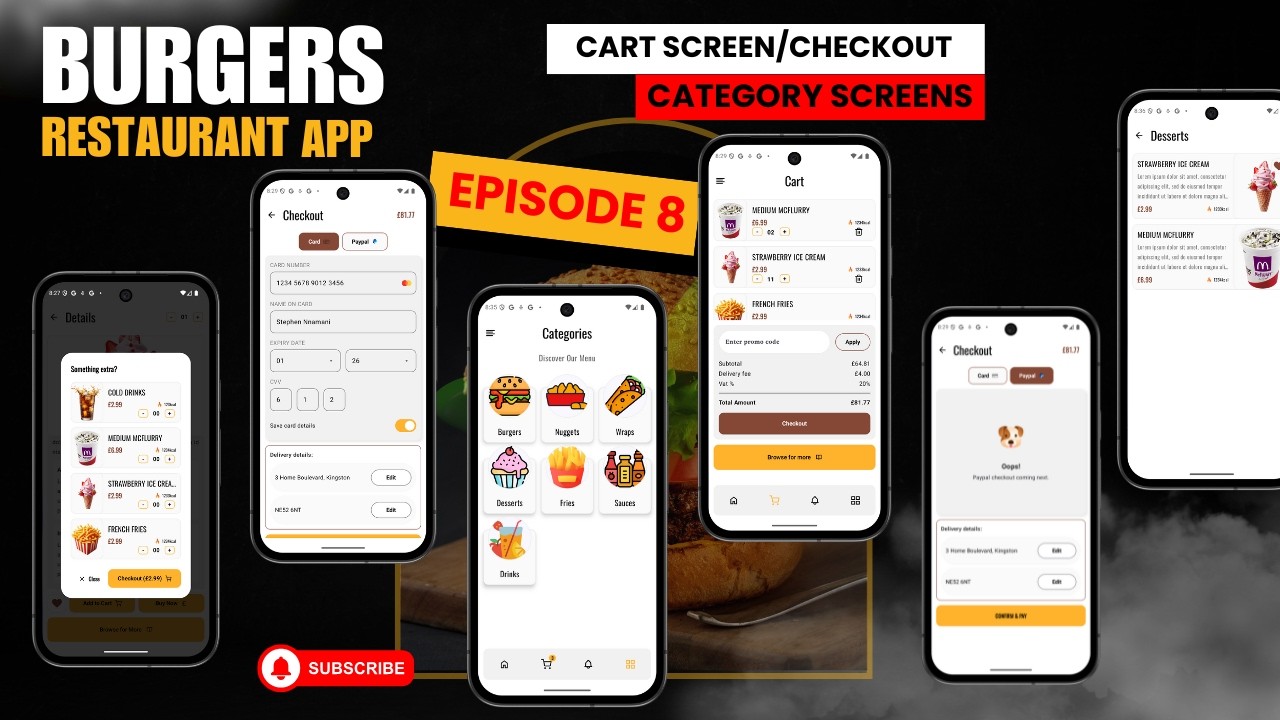 Building a Production Ready Cart, Checkout & Food Menu in Jetpack Compose MVVM + Firebase  Episode 8