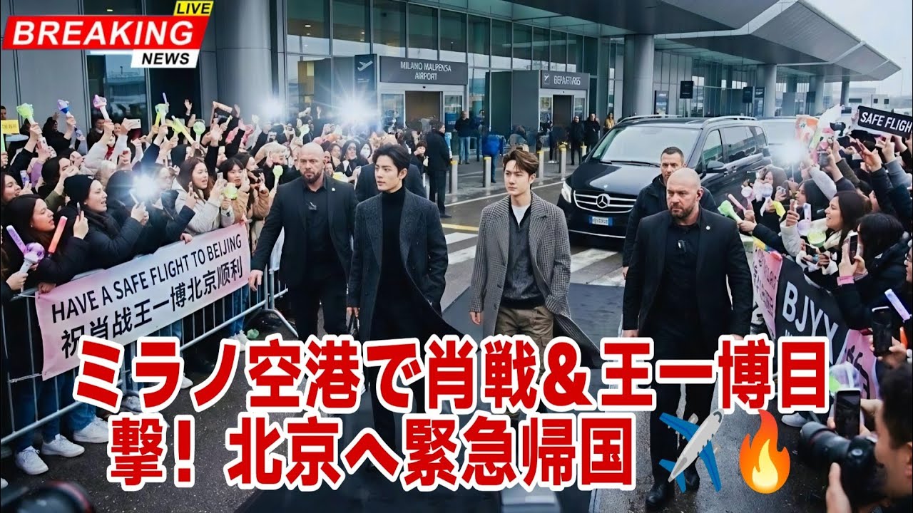 速報！肖戦＆王一博がミラノ空港に登場、ファンが北京へ見送り！ ✈️🔥