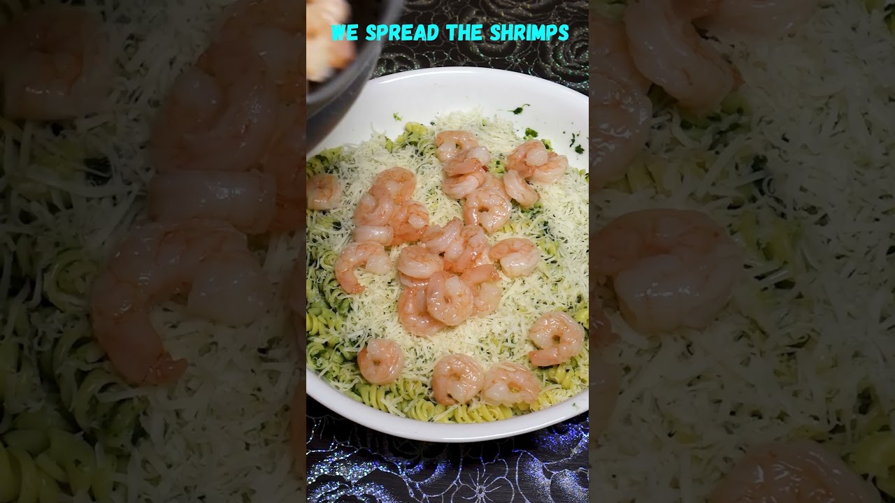 creamy shrimp pasta with baked camembert cheese