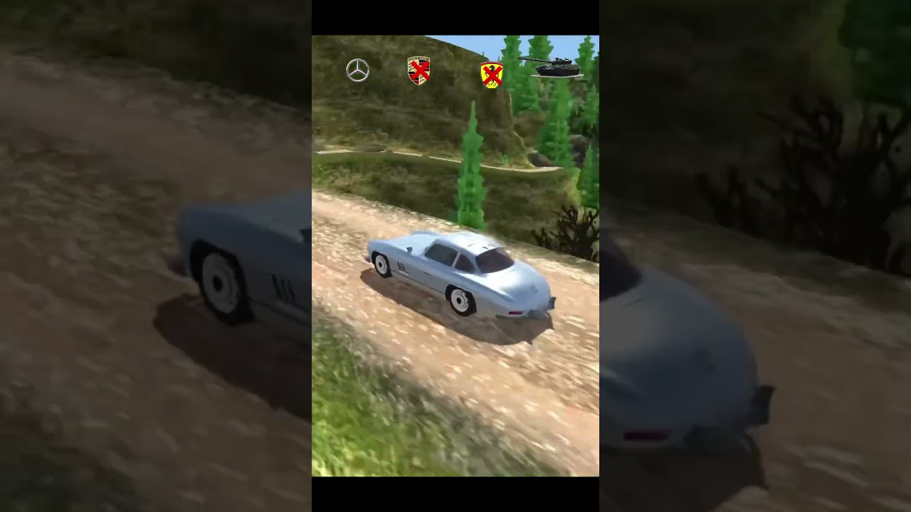 Car marsdis vs tank jumping test #car #beamngexperiments #lambocar #beamngdrive #youtubeshorts
