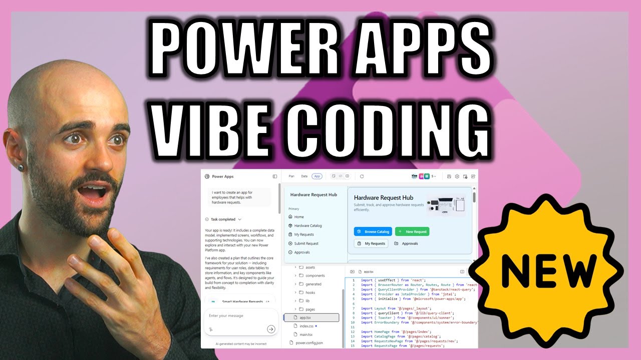 Novo Power Apps VIBE Coding: IA Criando App Completo, Tabelas e Fluxos!