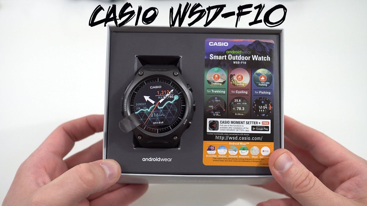Casio WSD-F10 Android Wear Watch Unboxing and Size Comparisons
