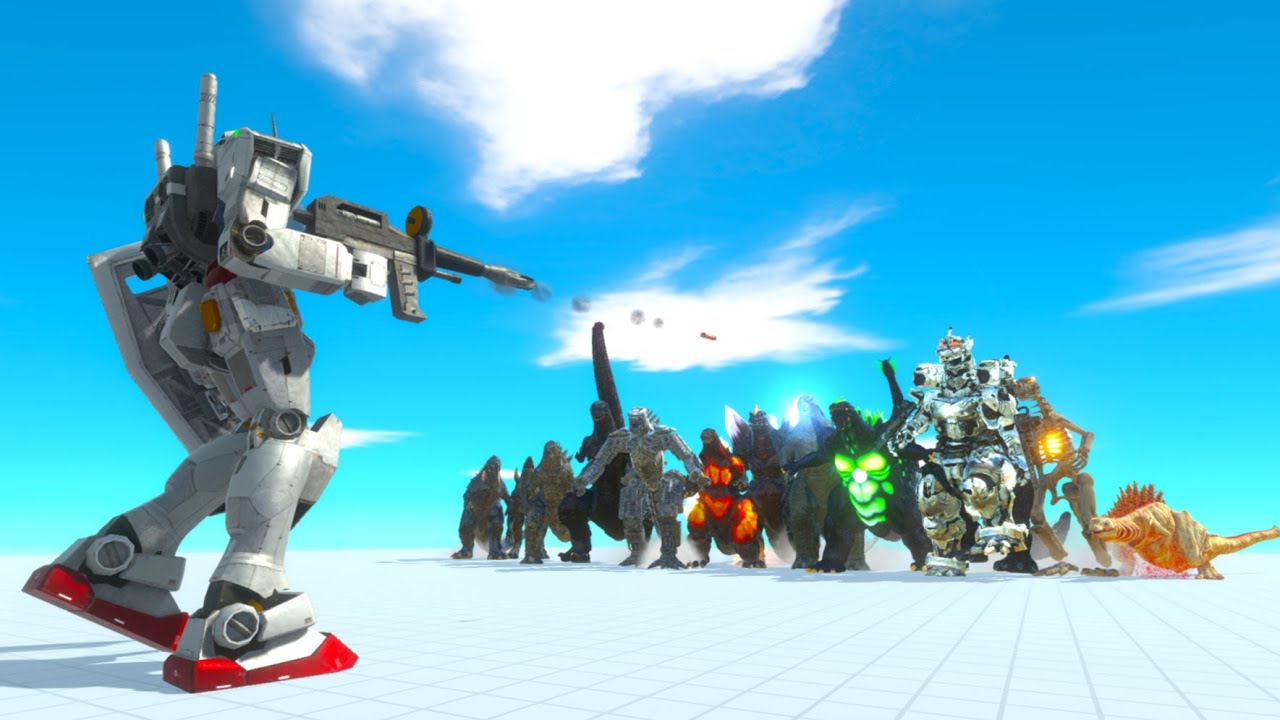Gundam RX-78 vs every godzilla animal revolt battle simulator