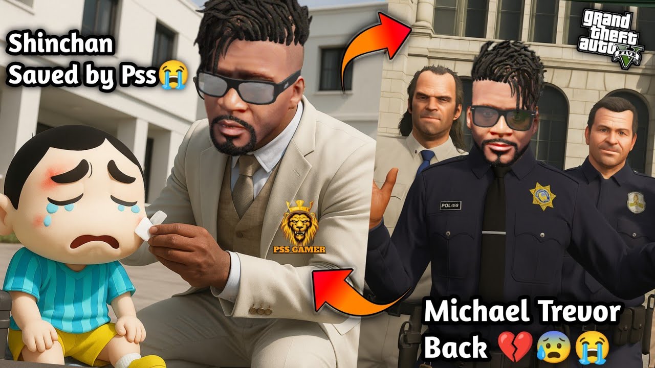 GTA 5: Franklin Saw Shinchan In Huge Problem 😰💔PSS Gamer Gangup to Save Shinchan 🫡🫡Ps Gamester 