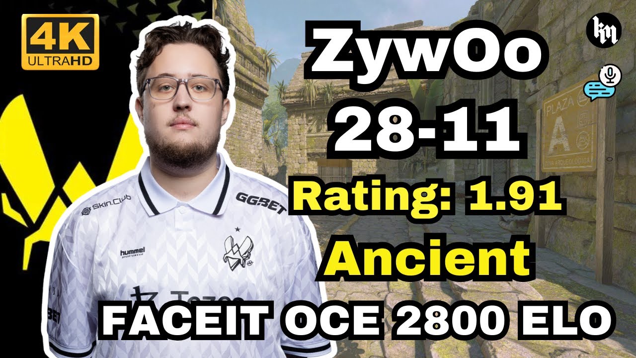 ZywOo (28-11) w/apEX (Ancient) | FACEIT OCE avg.2800 ELO | Apr 20, 2025