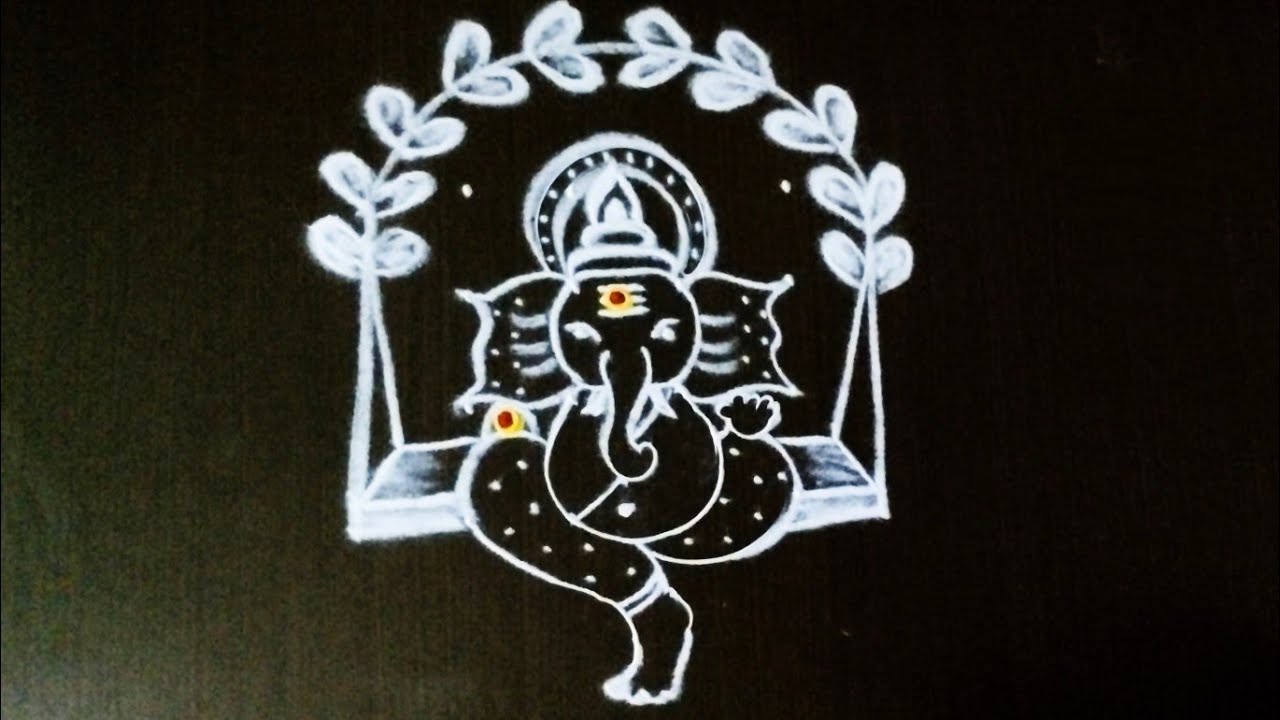 Easy, creative Ganesh rangoli designs with dots/Vinayagar chaturthi rangoli kolam @NSchannelrangoli 