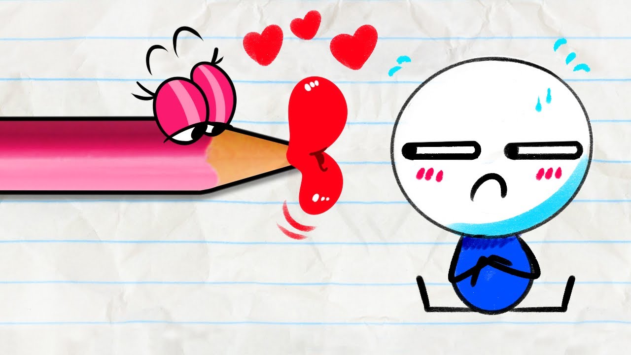 I DON'T WANNA KISS A THING | Pencilmation Cartoons!
