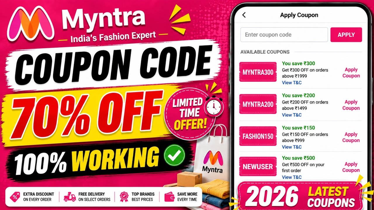 Myntra Coupon Code 2026 Today | First Order, Old User Deals & Beauty Discounts You Can&rsquo;t Miss