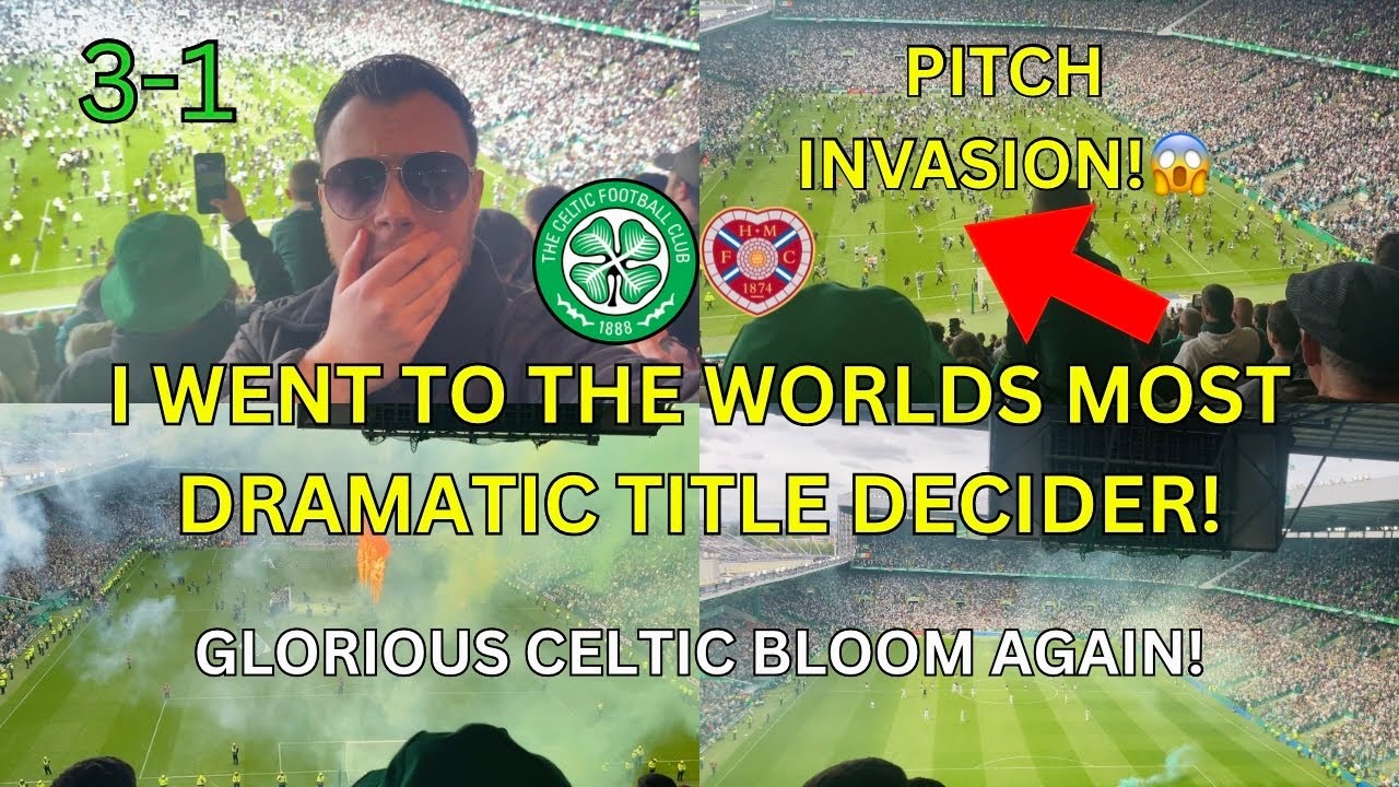 😱🍀🏆 Celtic 3-1 hearts | Glorious Celtic BREAK hearts! | pitch invasion! 前田 大然 goal!