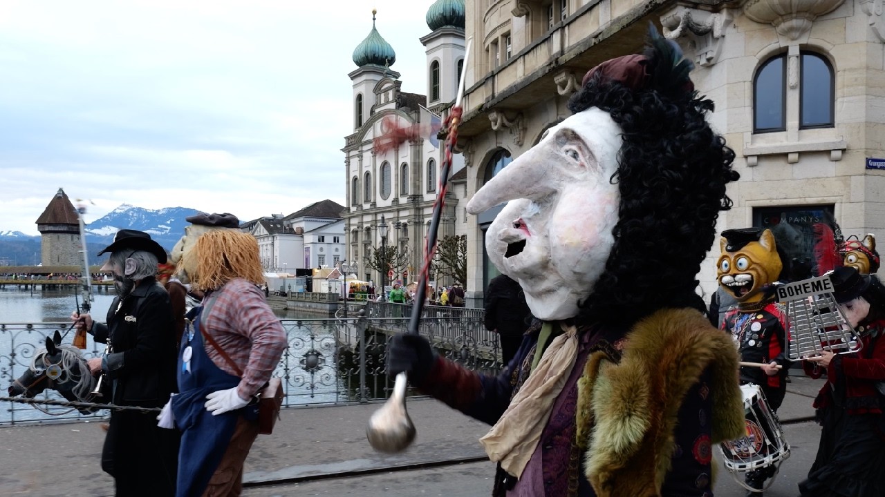 Marsch Die 4 Alten - Luzerner Fasnacht 2025 | Tambourenverein, LuGuMu 4711, Chatzemusig und Bohème