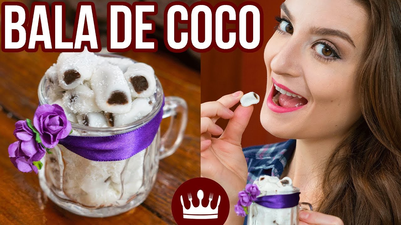 COMO FAZER BALA DE COCO RECHEADA: 3 ingredientes, sem fogo - Receita Cozinha do Bom Gosto Gabi Rossi