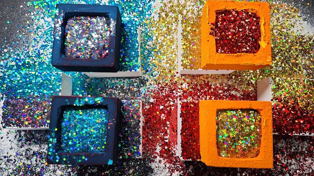 Super Bowl LIX | Dyed Glitter Bombs I Fresh Blocks I ASMR I Oddly Satisfying #asmr #fyp
