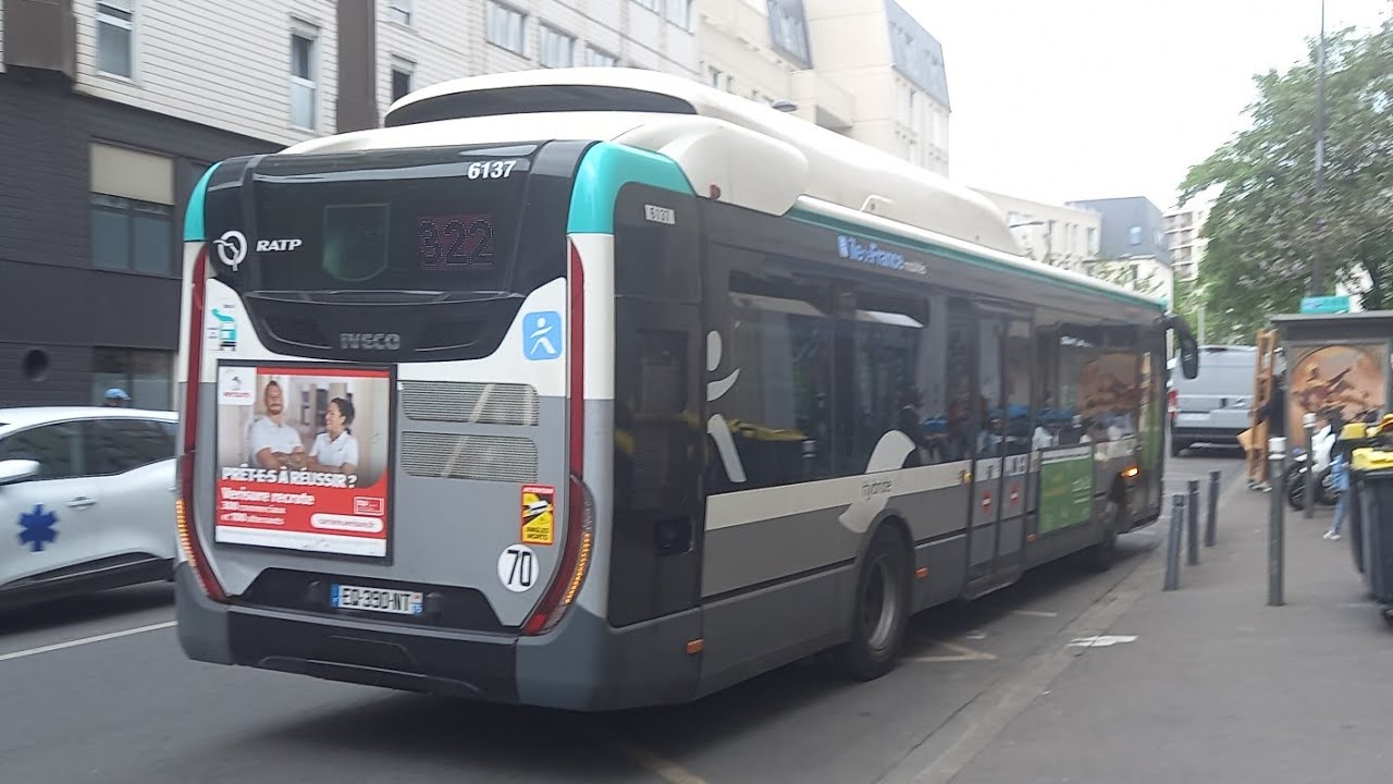 Bus Ligne 322 - Iveco Urbanway 12 Hybride N°6137