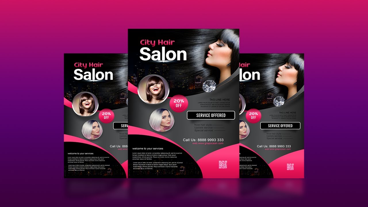 How To Design A Professional Salon Flyer - Photoshop CC Tutorial