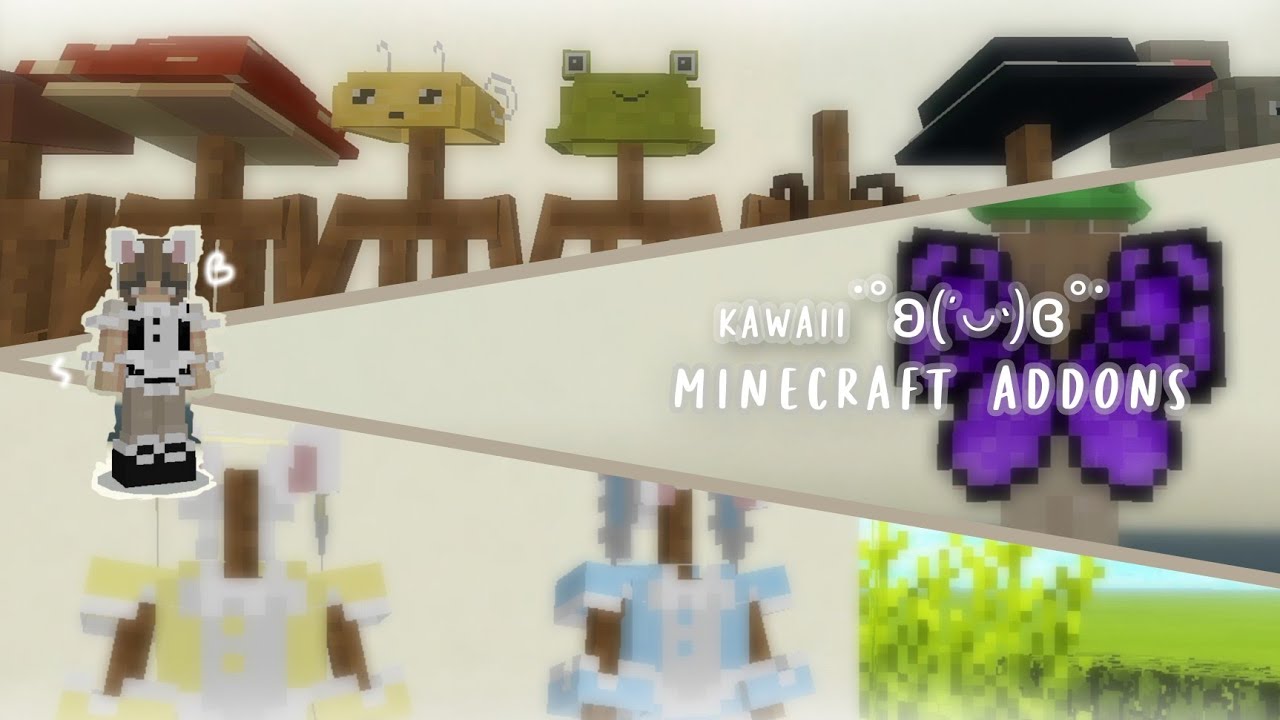 super cute addons for minecraft pe`💗 || accessories, hats, maid clothes