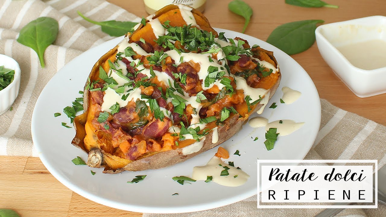 PATATE DOLCI RIPIENE // Piatto unico sano e completo // Vegan, senza glutine | Veglife Channel