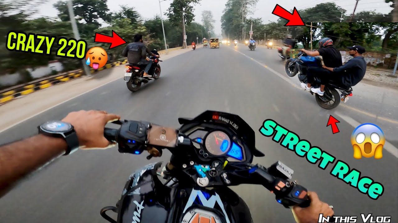 Pulsar 220 🆚 ns200🔥| Street Race with Close calls