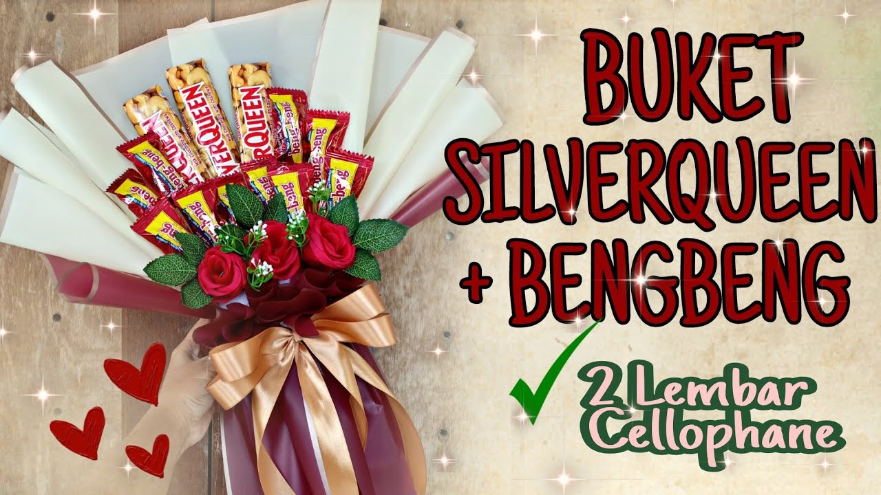 DIY BUKET COKLAT SILVERQUEEN DAN BENG-BENG|| CHOCOLATE BOUQUET TUTORIAL || WRAPPING HEMAT CELLOPHANE