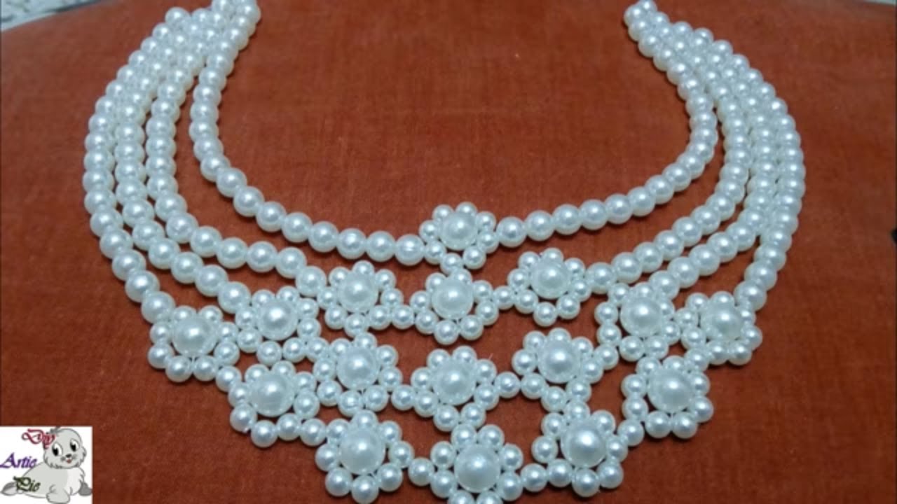 How to Make Pearl Beaded Necklace at Home || Diy || Jewellery Making || Diyartiepie