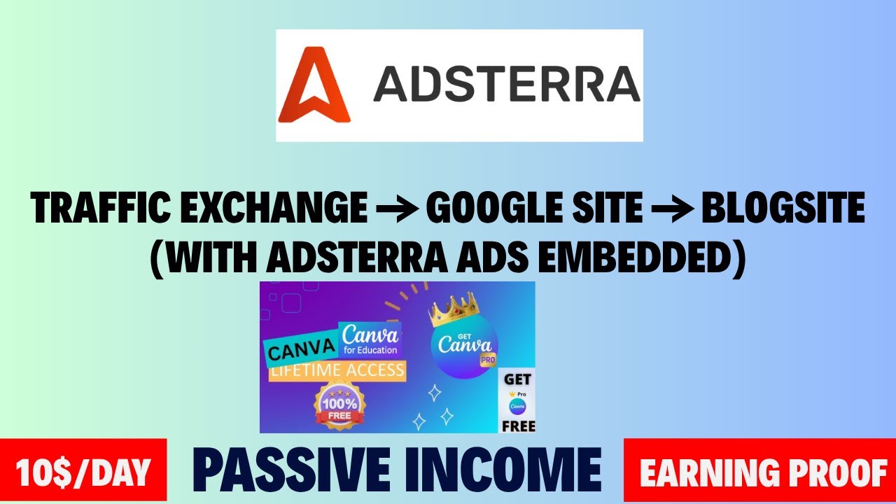 Adsterra Safe Earning Trick 2025 | Traffic Exchange to Google Site to Blog | No Ban Method