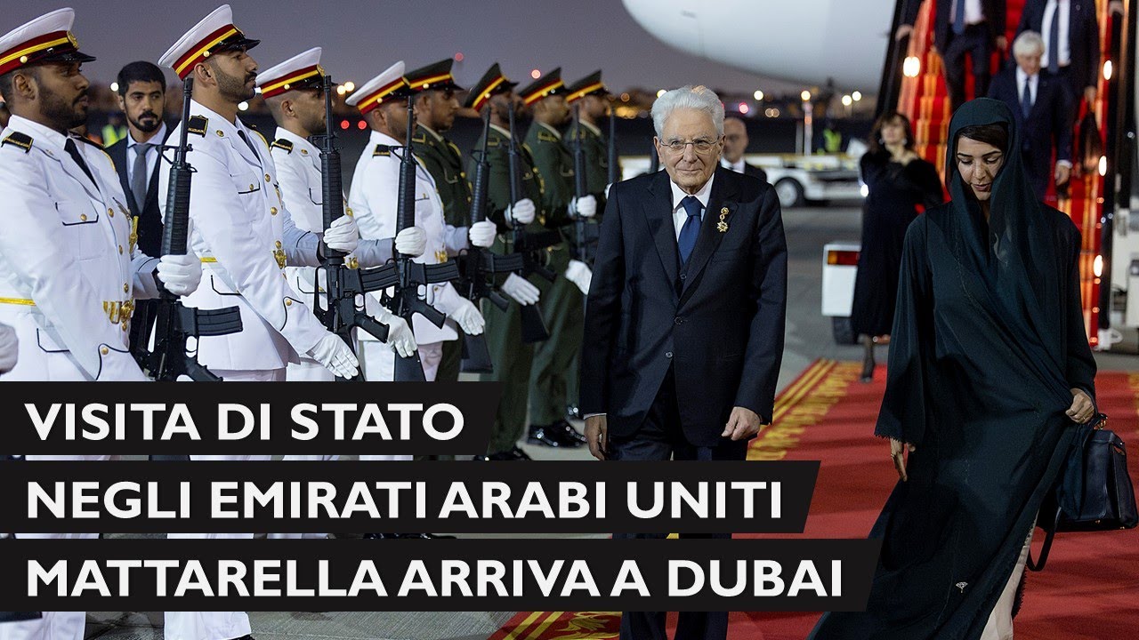 Mattarella arriva all’Aeroporto Internazionale di Dubai