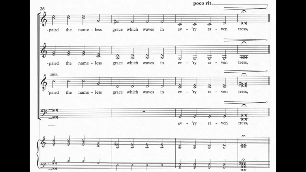 She Walks In Beauty (P. Mealor) Score Animation