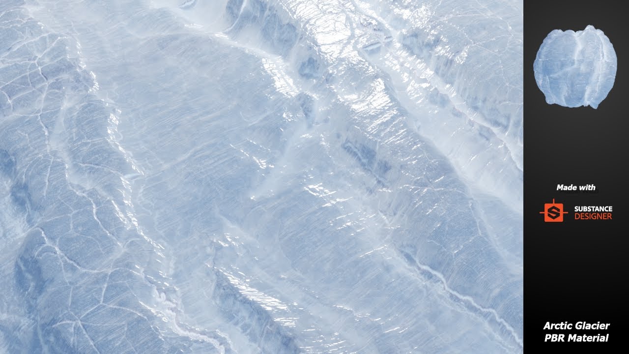 Making an arctic glacier ice PBR Material in Substance Designer - Tutorial - Timelapsed