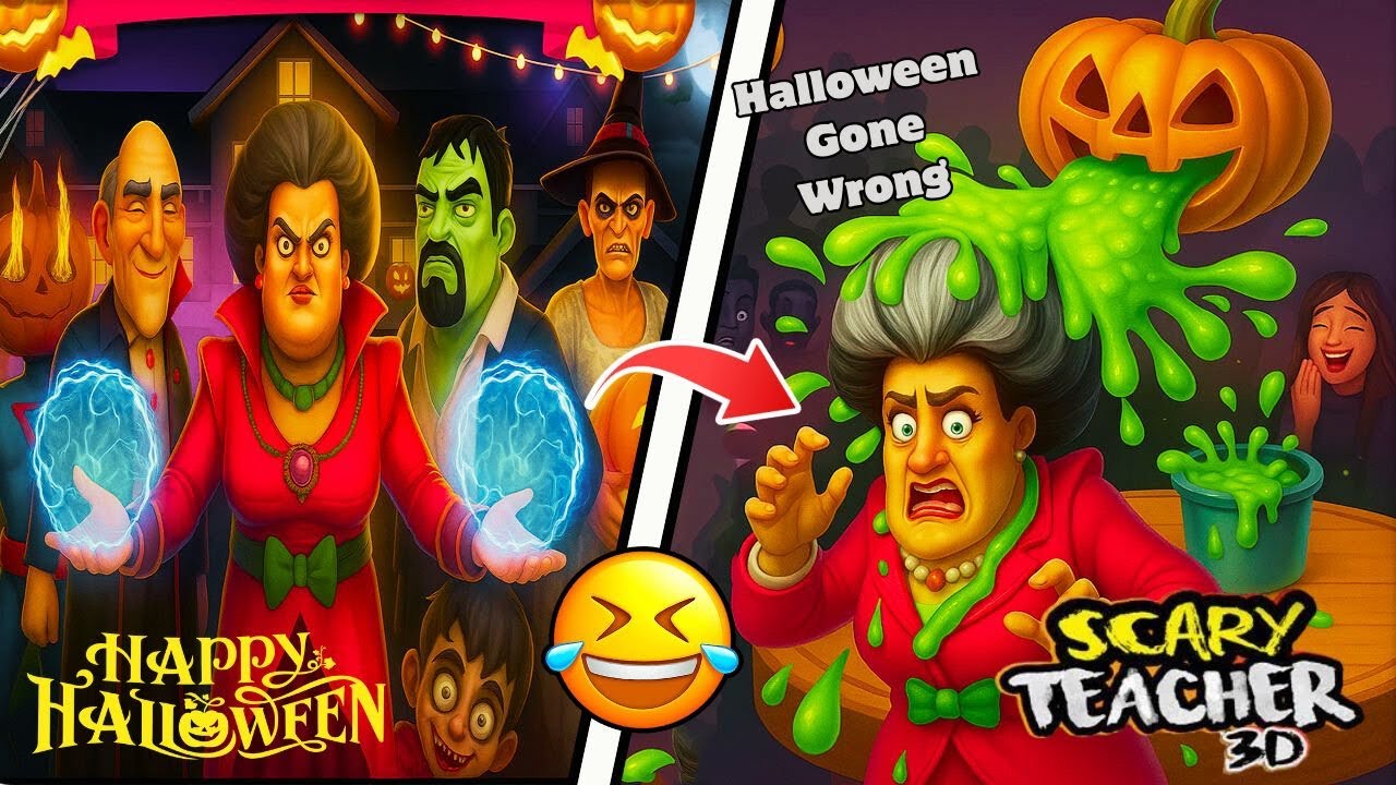 Miss T  Halloween Gone Wrong | Scary Teacher 3D Halloween Update