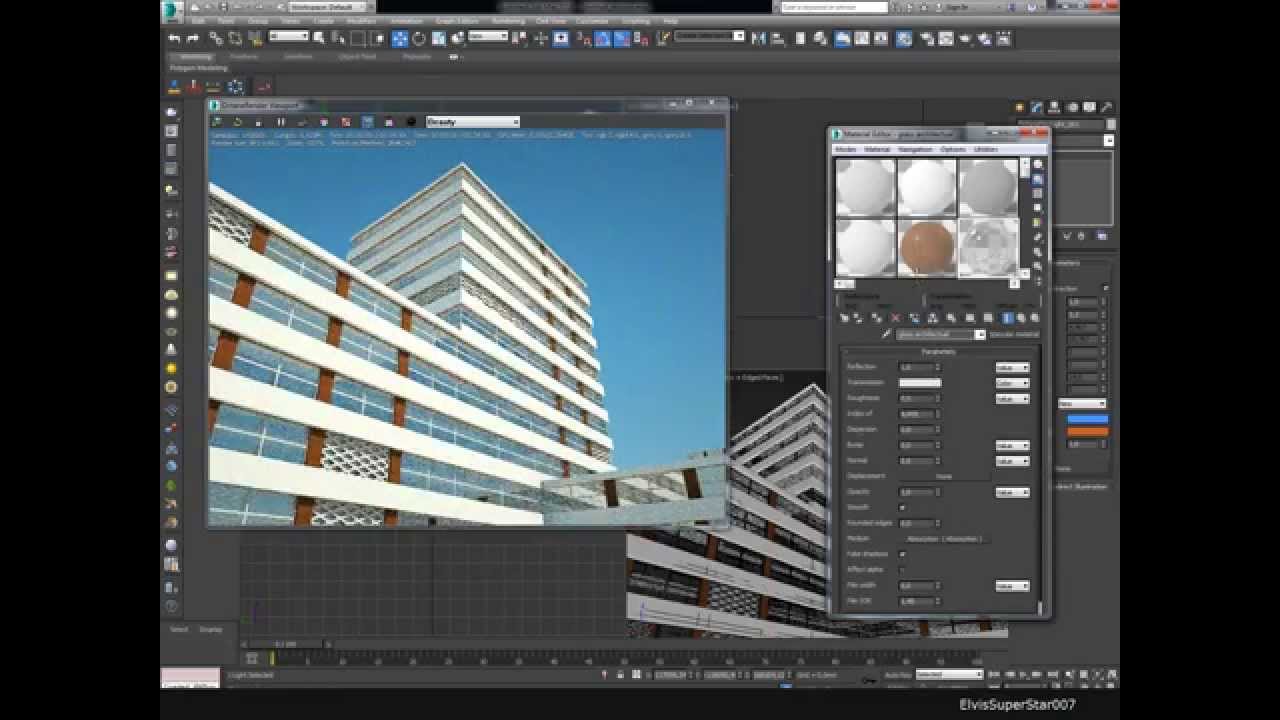 Моделирование многоэтажного дома и визуализация в 3ds max.