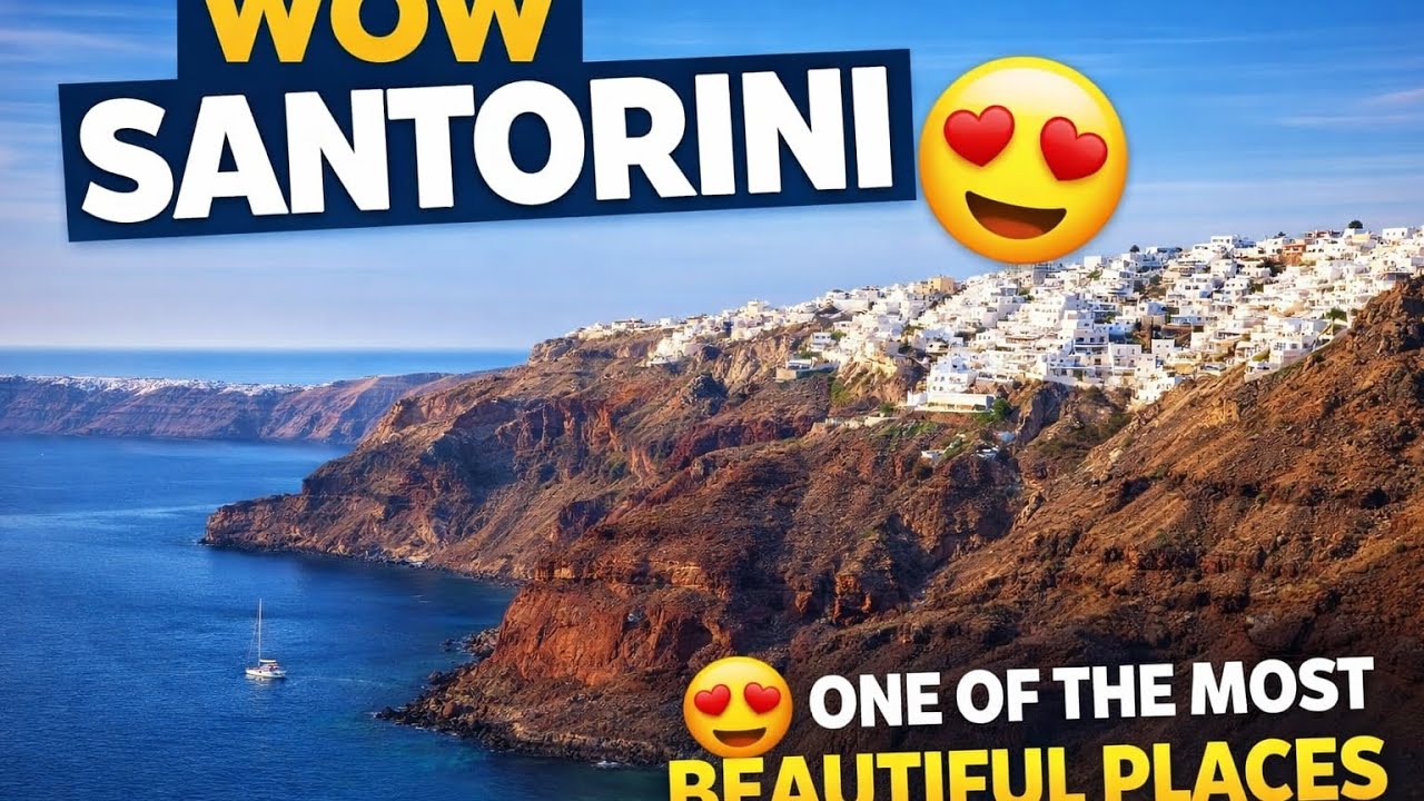 #greece #travel  You Won’t Believe This Place 😱 Santorini Greece Cliff View (Relaxing Travel Video)