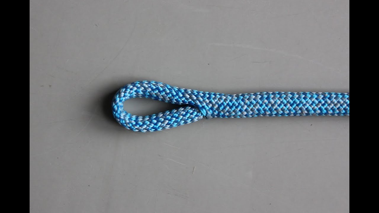 Oogsplits in lijn met Dyneema kern, tussenmantel en buitenmantel