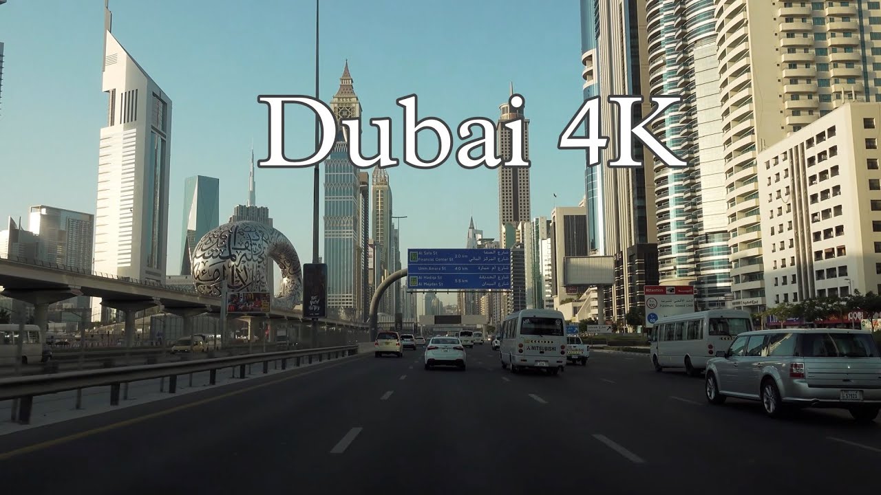 Dubai 4K - Breathtaking Sunrise View - Driving Downtown