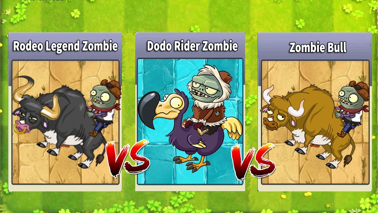 Rodeo Legend Zombie & Dodo Rider & Zombie Bull - PvZ 2 Animals Battlez
