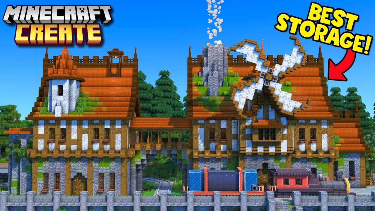 Я построил мастерскую своей мечты в Minecraft Create Mod