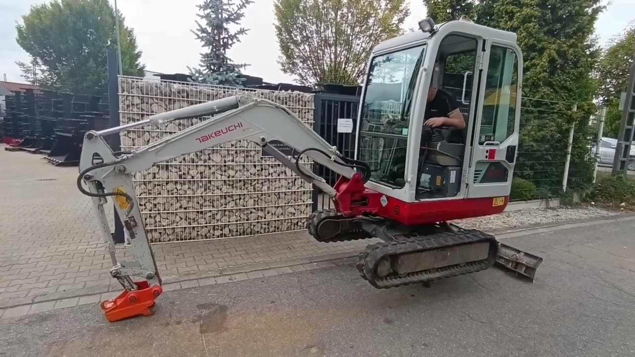 Minibagger Takeuchi TB219 Schnellwechsler MS03, Knickmatik, Hammerleitung, Unterwagen verstellbar