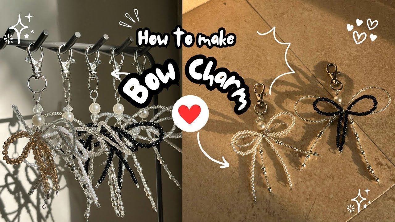 DIY Beaded Bow Charm | Easy Keychain & Accessory Idea